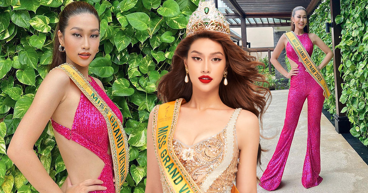 Hoa hậu Thiên Ân tự make-up siêu xinh, diện outfit tôn chiều cao, trụ vững Top 1 giải bình chọn Miss Grand International
