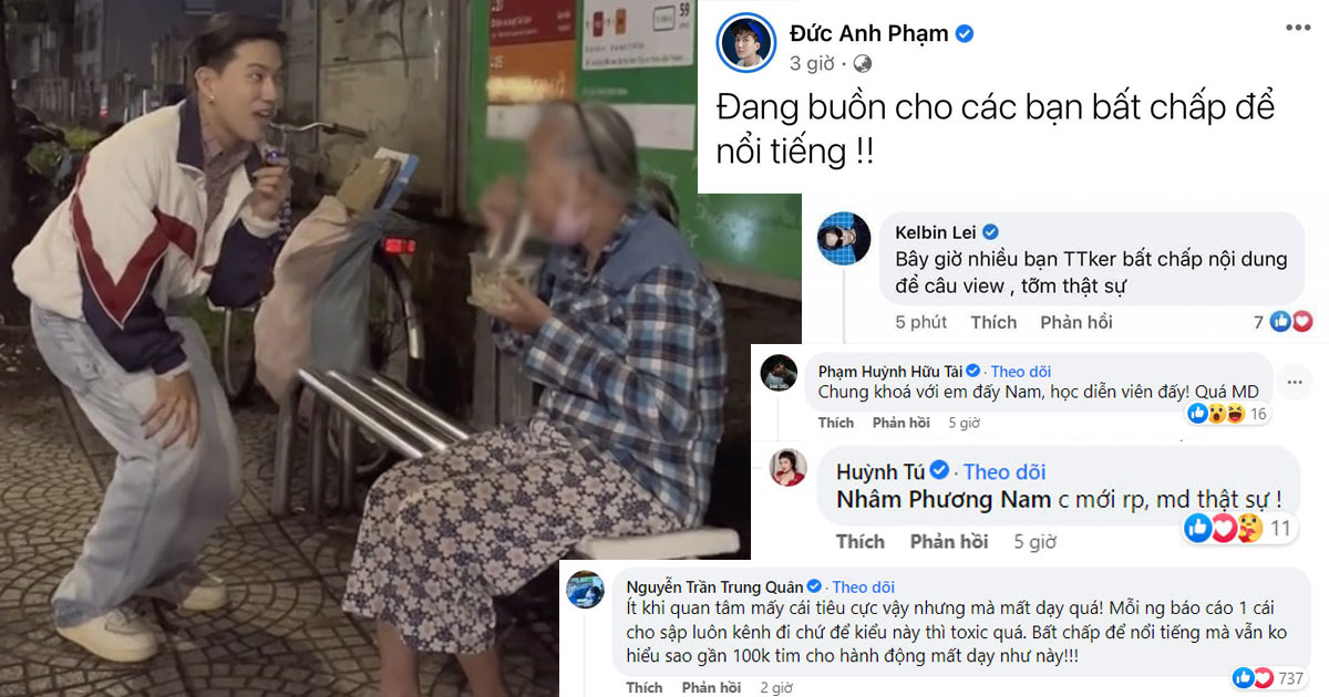 Sao Việt đồng loạt kêu gọi tẩy chay hiện tượng content bẩn Nờ Ô Nô sau video hỗn láo với cụ già