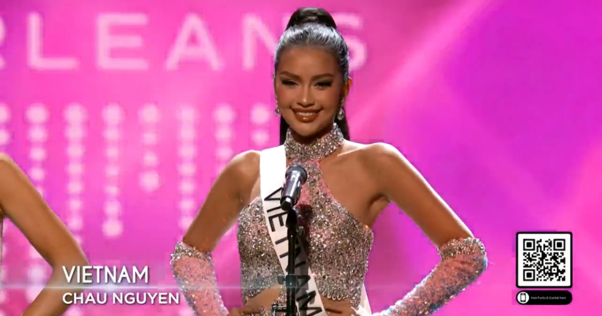 Ngọc Châu xuất hiện rạng rỡ trên sân khấu bán kết Miss Universe 2022, hô vang 2 tiếng Việt Nam đầy tự hào