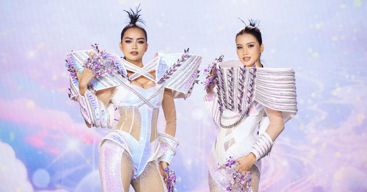 Ngọc Châu - Hương Ly diện thiết kế "đốt mắt" đầy táo bạo, đọ trình catwalk với giày cao gót 30cm