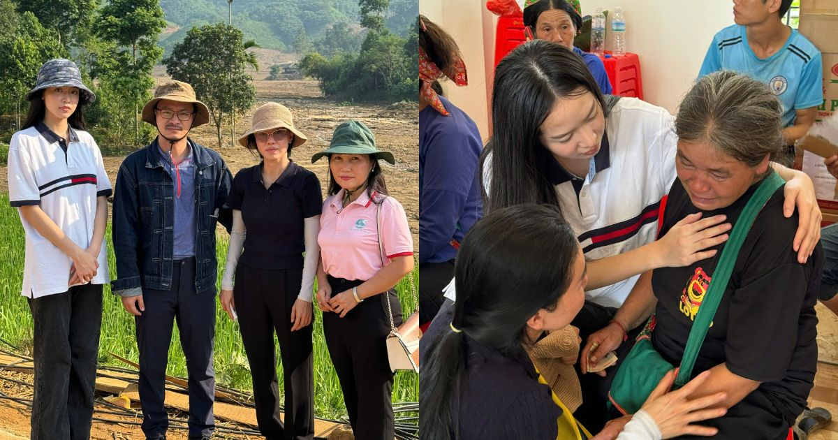 Hoa hậu Thanh Thủy đến Làng Nủ thăm hỏi, hỗ trợ cho bà con ảnh hưởng nặng nề bởi mưa lũ