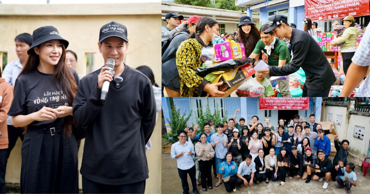 Lý Hải cùng đoàn phim "Lật mặt 8: Vòng tay nắng" trao quà từ thiện cho bà con nghèo tại Ninh Thuận