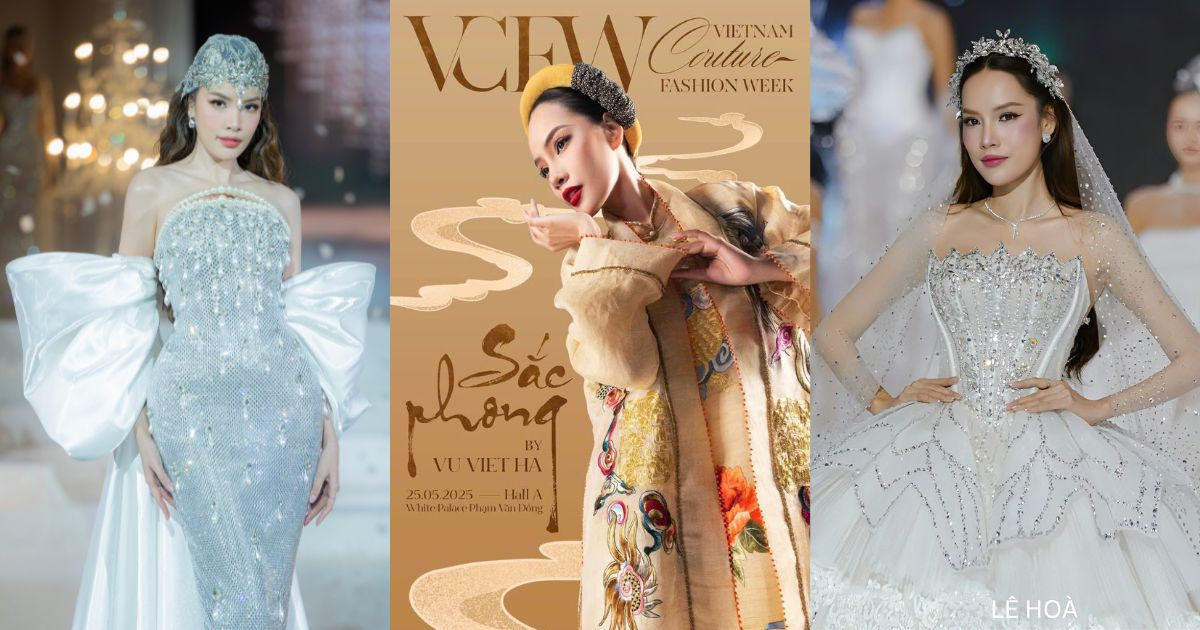 Lê Hoàng Phương "càn quét" 5 show tại Vietnam Couture Fashion Week với vai trò vedette - first face