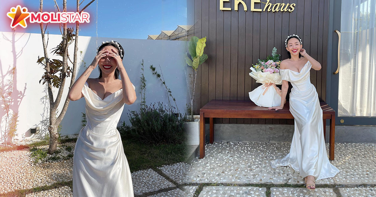 Tóc Tiên lần đầu khoe ảnh mặc váy cô dâu đúng dịp kỉ niệm 1 năm ngày cưới
