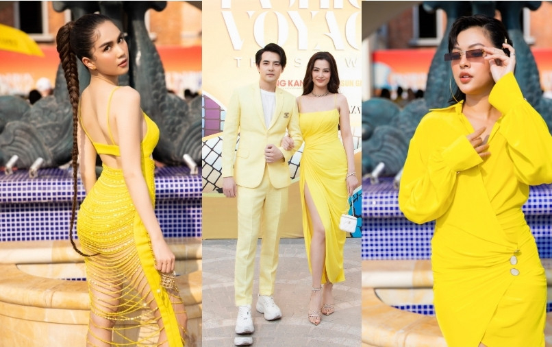 Đông Nhi và Ông Cao Thắng đọ sắc vàng rực rỡ cùng dàn sao Việt trên thảm đỏ Fashion Voyage