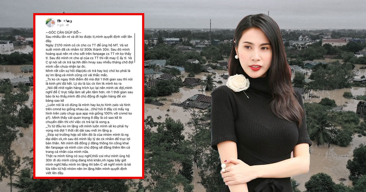 Chuyến từ thiện cứu hộ miền Trung kết thúc từ lâu, Thủy Tiên bị "khui" vẫn chưa chịu trả 30 triệu fans chuyển nhầm