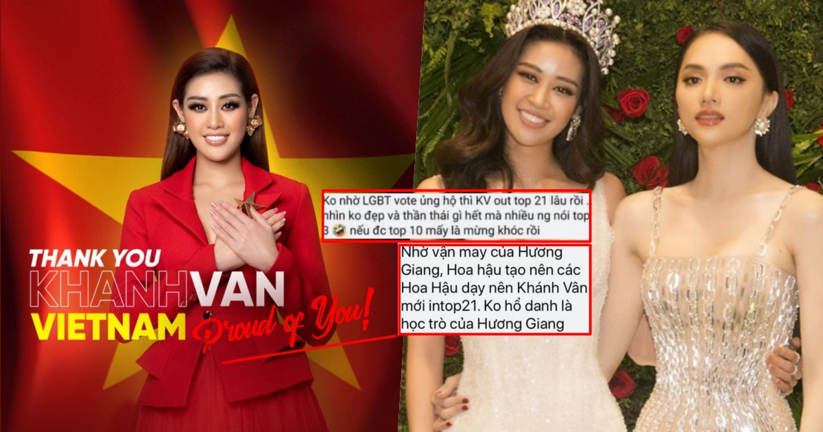 Fans Hương Giang chê bai thành tích "vé vớt" của Khánh Vân: "Nhờ có Giang, Vân mới vào được Top 21"