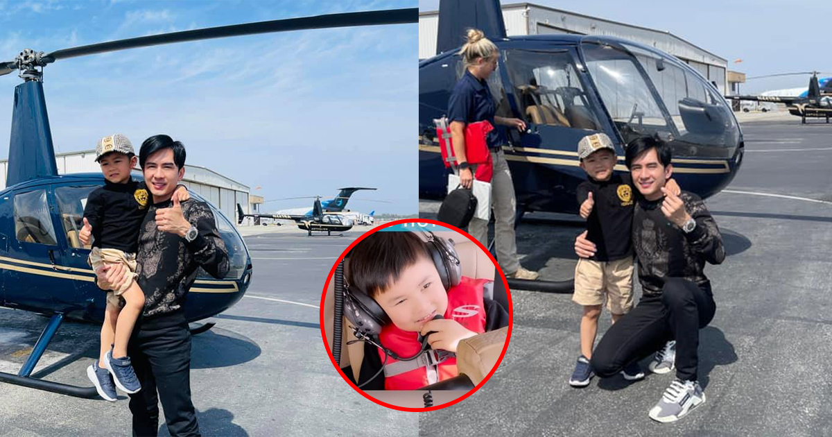 Quý tử 4 tuổi mê trực thăng, Đan Trường hết lòng chiều con trai cưng: Đúng là "bố nhà người ta"!