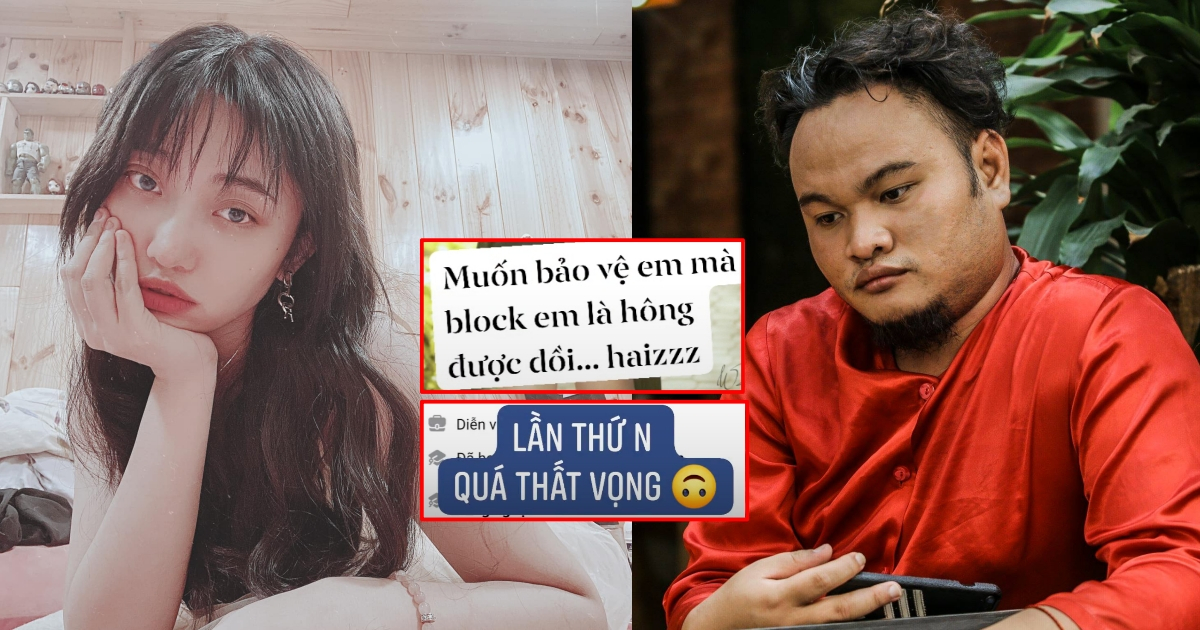 Vinh Râu hứa bảo vệ Lương Minh Trang nhưng lại block Facebook vợ cũ?