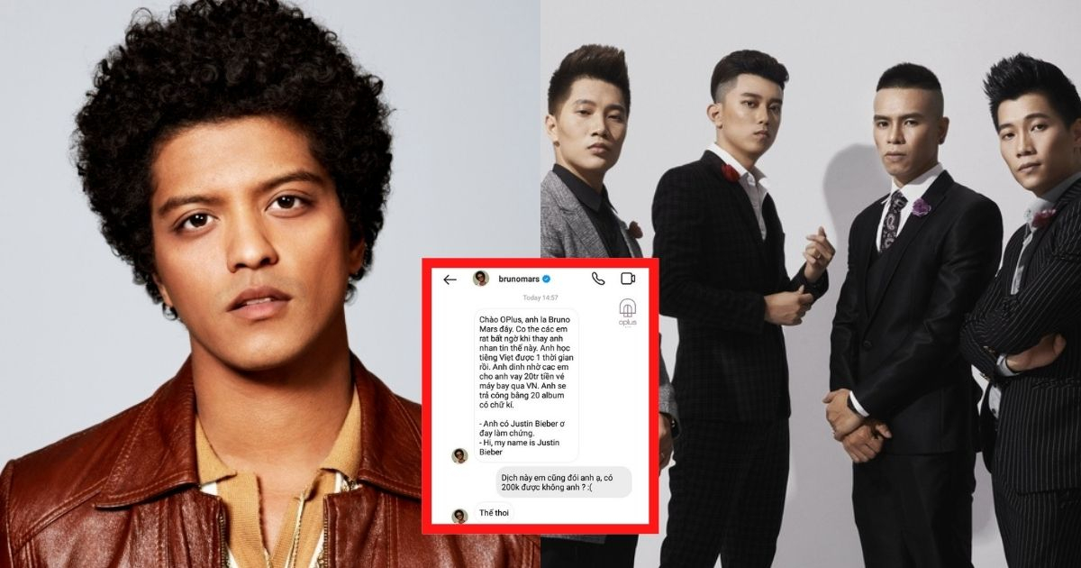 Thực hư Bruno Mars bất ngờ nhắn tin cho nhóm OPlus để...vay tiền?