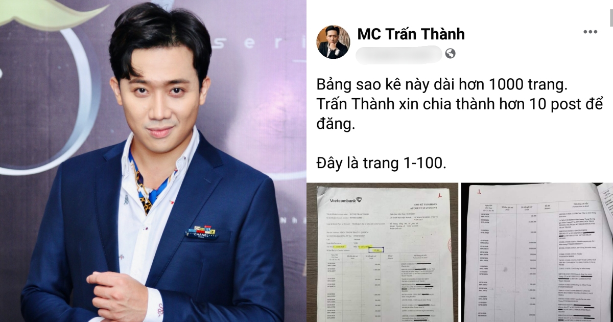 Im lặng nhiều ngày, Trấn Thành chính thức tung 1000 trang sao kê, bác bỏ nghi vấn ăn chặn tiền từ thiện