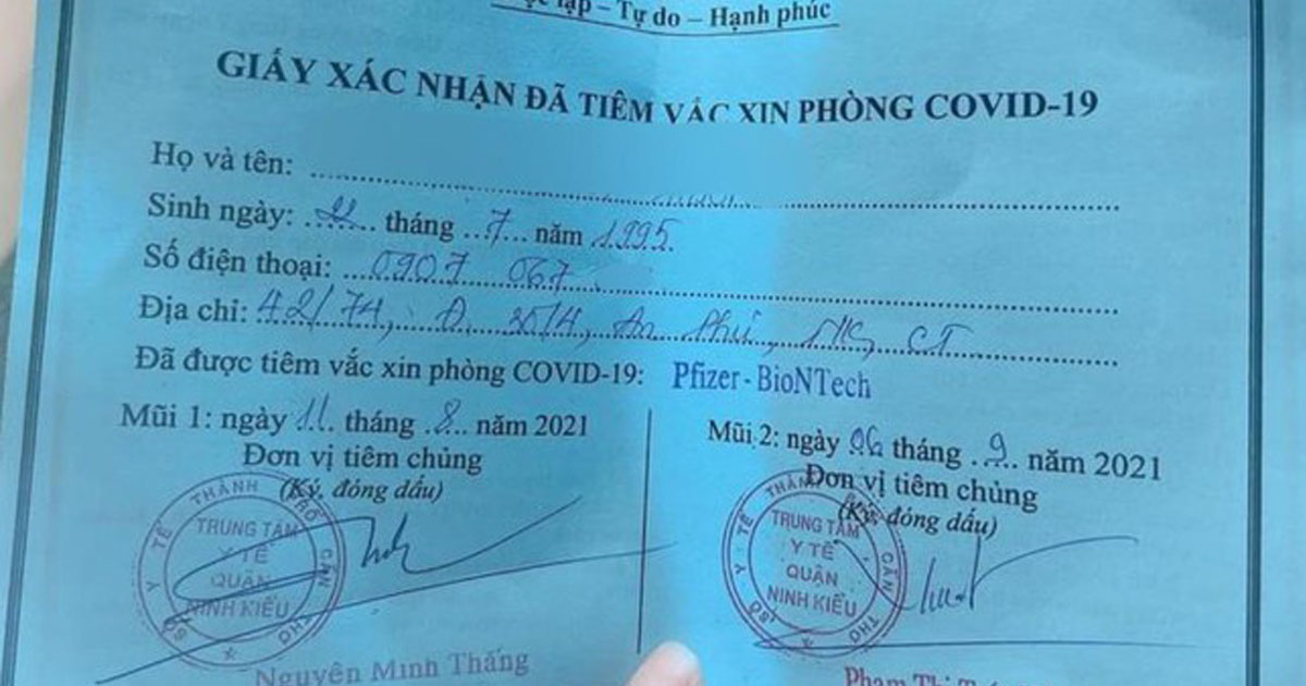 Cô gái Cần Thơ khoe tiêm 2 mũi vaccine Pfizer nhờ 