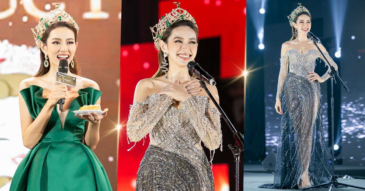 Diện chiếc váy "Lốc xoáy ngân hà", Thùy Tiên tái hiện màn hô tên vang Việt Nam "gây bão" tại Miss Grand