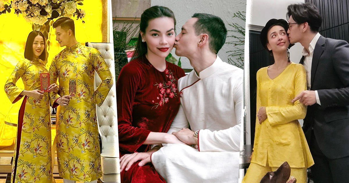 Cặp đôi showbiz Việt phát "cẩu lương" ngày đầu năm: Lệ Quyên - Lâm Bảo Châu xúng xính áo dài đôi