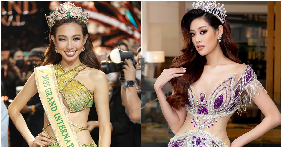 Những bộ váy dạ hội tone-sur-tone với vương miện hoa hậu: Thùy Tiên làm nên lịch sử, Khánh Vân đẹp rạng ngời