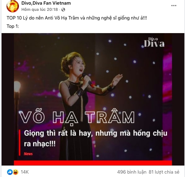 Một nữ ca sĩ hát live “nuốt đĩa” bị doạ lập group anti vì lý do không ngờ