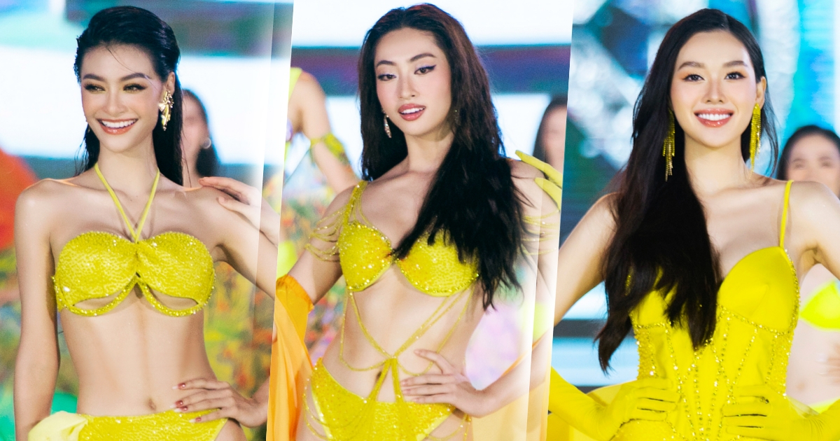 Lương Thùy Linh - Kiều Loan - Tường San diễn bikini "bỏng mắt" cùng Top 38 Miss World Vietnam 2022