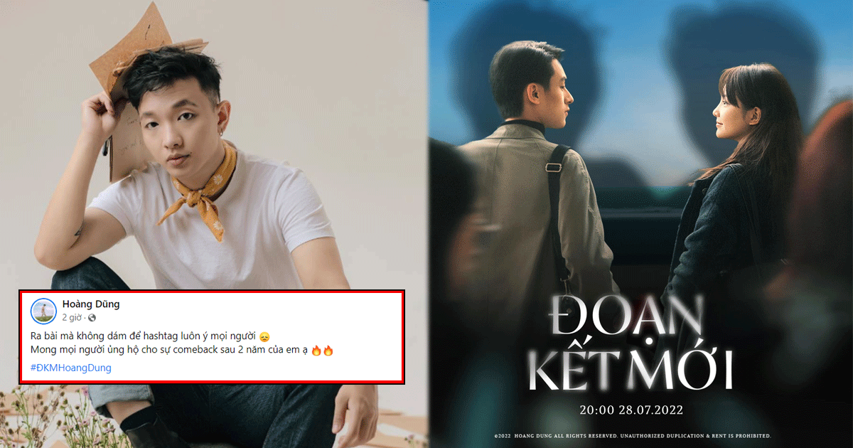 Hoàng Dũng tung hint ca khúc mới nhưng hashtag "kỳ cục" khiến netizen giật mình