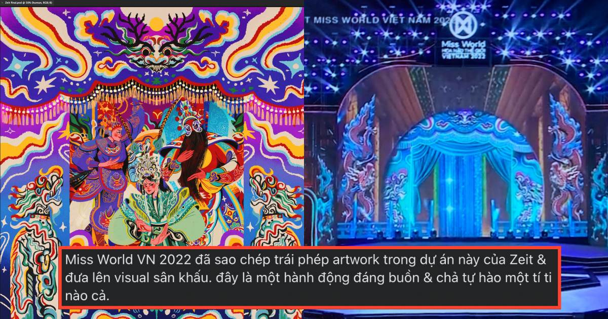 Miss World Vietnam bị tố ăn cắp thiết kế sân khấu ngay đêm chung kết