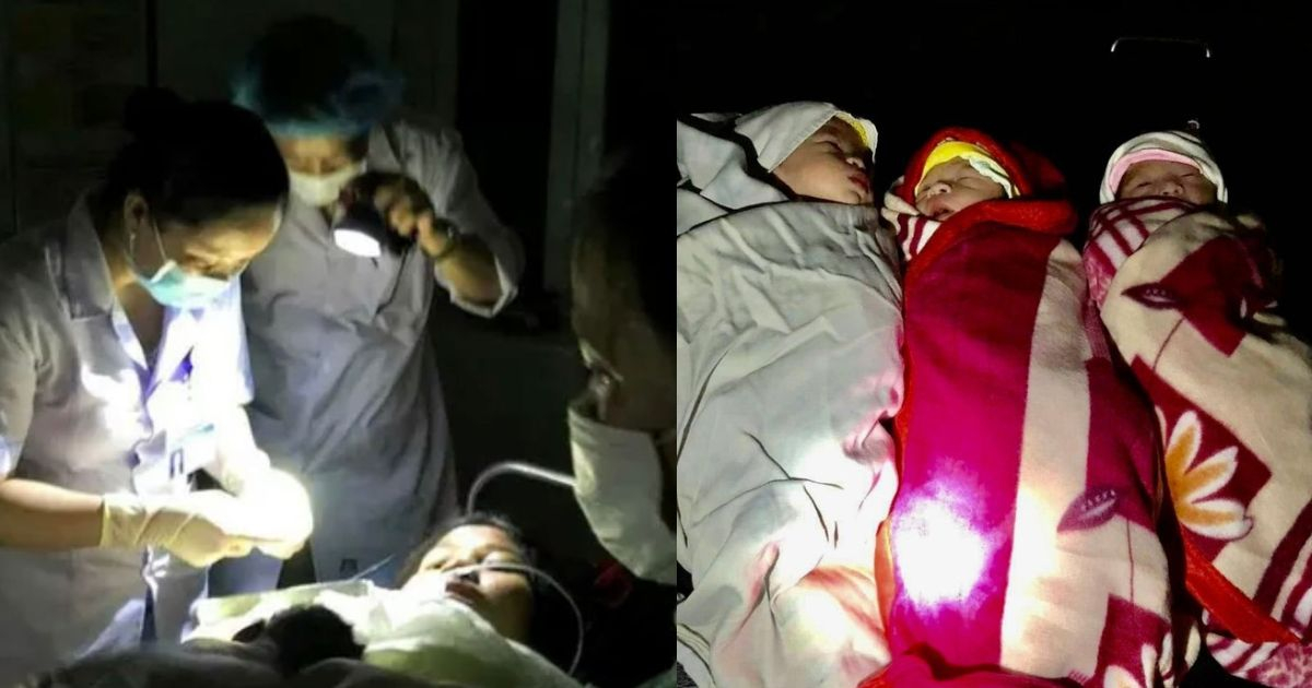 Ca sinh ba hi hữu ở Quảng Trị: Bệnh viện mất điện đột ngột, bác sĩ rọi đèn pin hộ sinh cho sản phụ