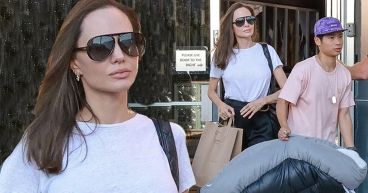 Pax Thiên hộ tống mẹ Angelina Jolie đi mua sắm