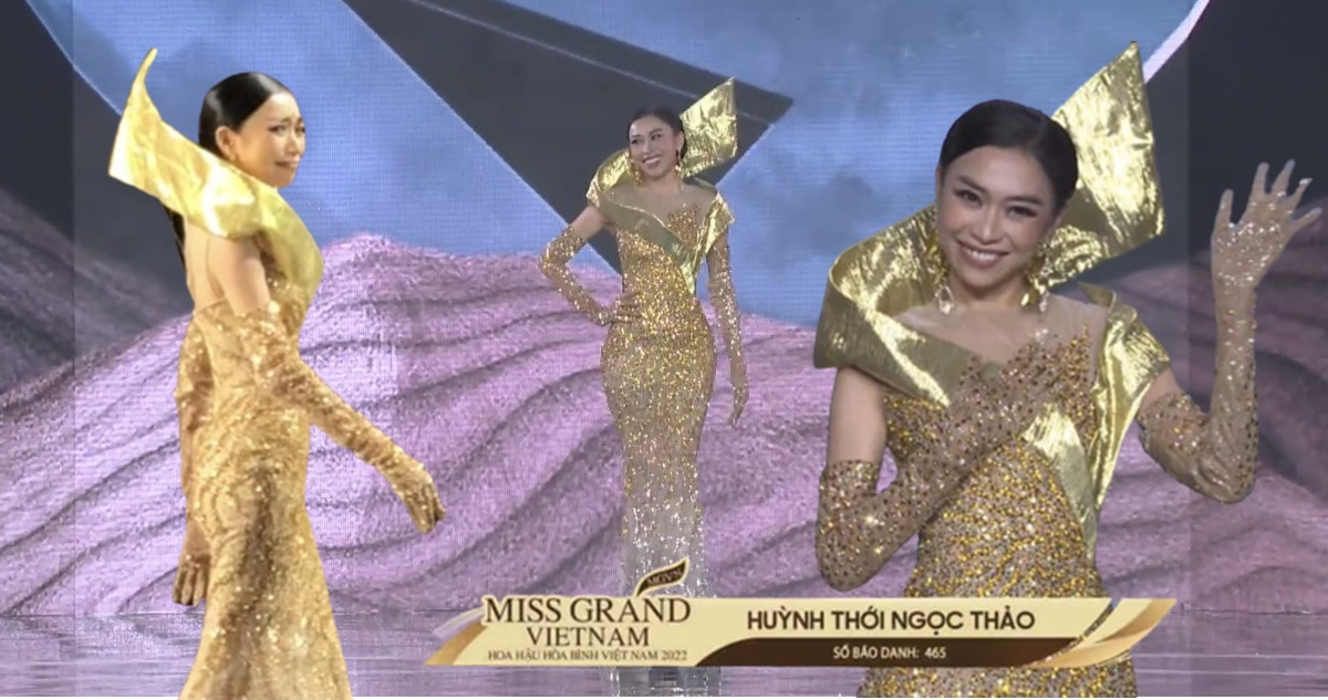 "Ba Lùi" Ngọc Thảo mang cả logo Miss Grand International lên sân khấu, xúc động bật khóc trước tình cảm của khán giả