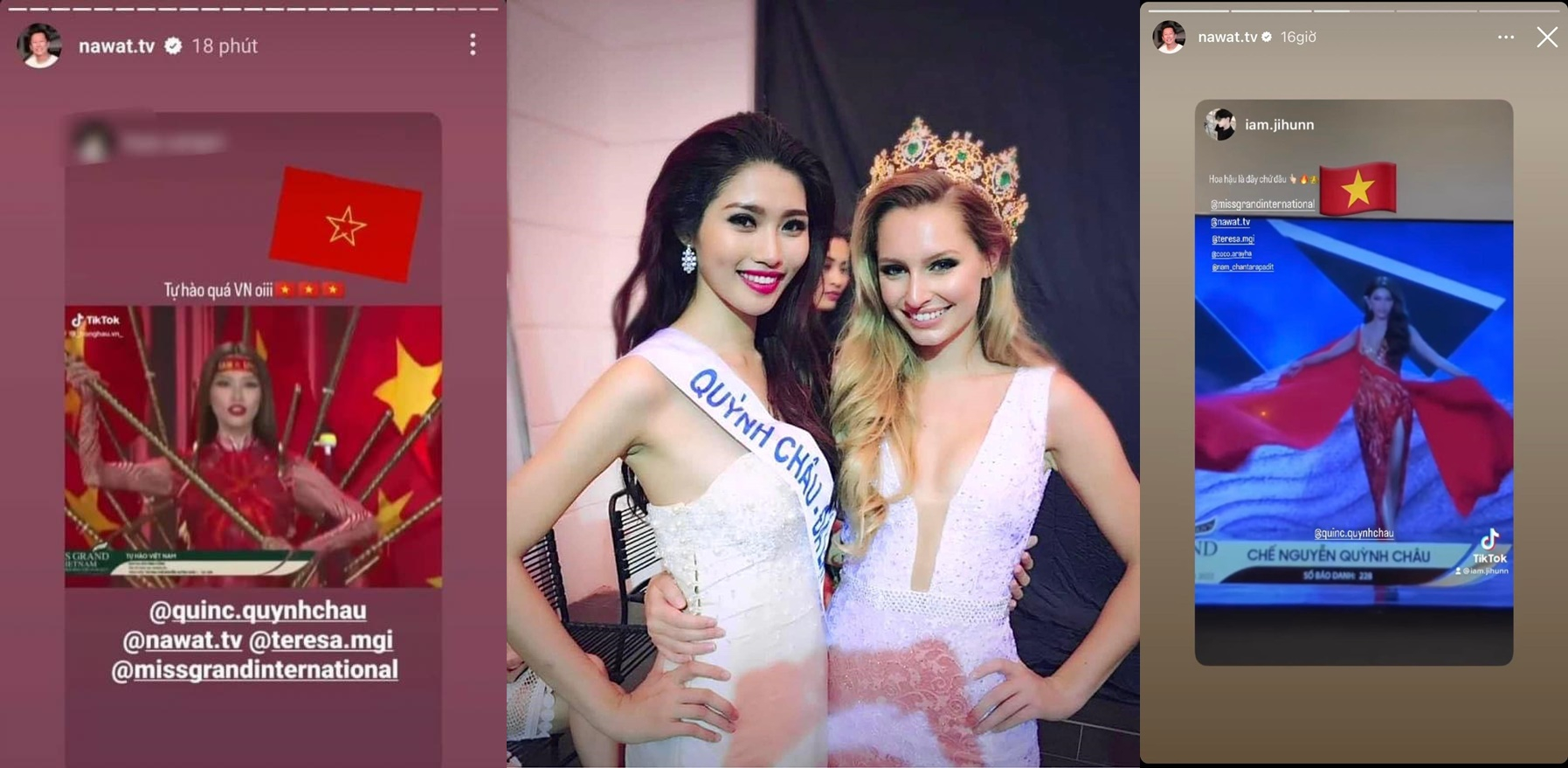 Liên tục xuất hiện trên story chủ tịch Miss Grand International - Mr. Nawat: "Tín hiệu vũ trụ" gọi tên Chế Nguyễn Quỳnh Châu?