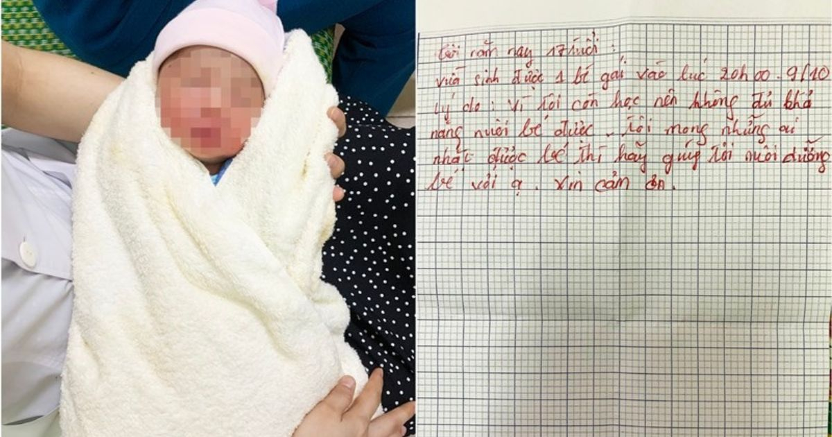 Bé gái bị bỏ rơi trong bệnh viện cùng bức thư của người mẹ 17 tuổi: "Mong ai nhặt được thì hãy giúp tôi nuôi dưỡng bé"
