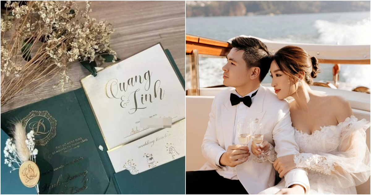 Lộ hình ảnh thiệp cưới cùng nơi tổ chức hôn lễ của Đỗ Mỹ Linh và thiếu gia Vinh Quang