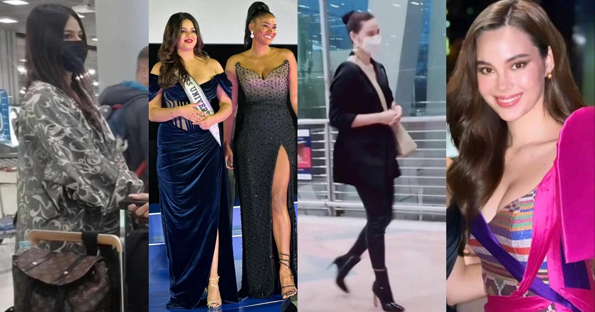 Các nàng hậu Miss Universe đổ bộ Thái Lan: Ở sân bay giản dị bao nhiêu, "lên đồ" sự kiện lộng lẫy bấy nhiêu