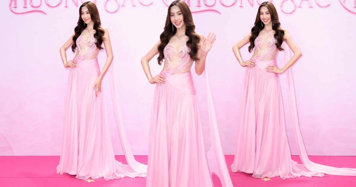 Chọn tone hồng tưởng chừng nhẹ nhàng, Thùy Tiên "chặt đẹp" hội chị em trên thảm đỏ Hoa hậu Việt Nam 2022