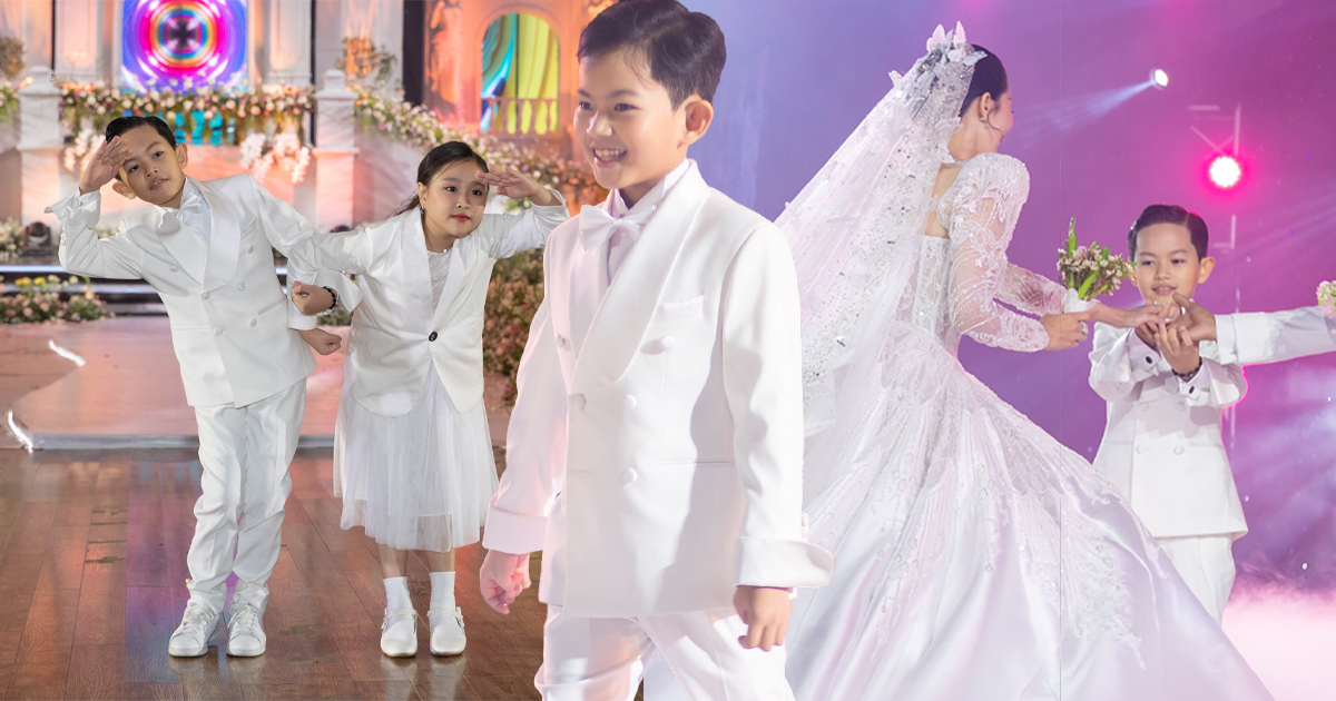 Quý tử nhà Khánh Thi - Phan Hiển cực đáng yêu trong lễ cưới: Chuẩn soái ca nhí, nhảy đẹp hệt ba mẹ