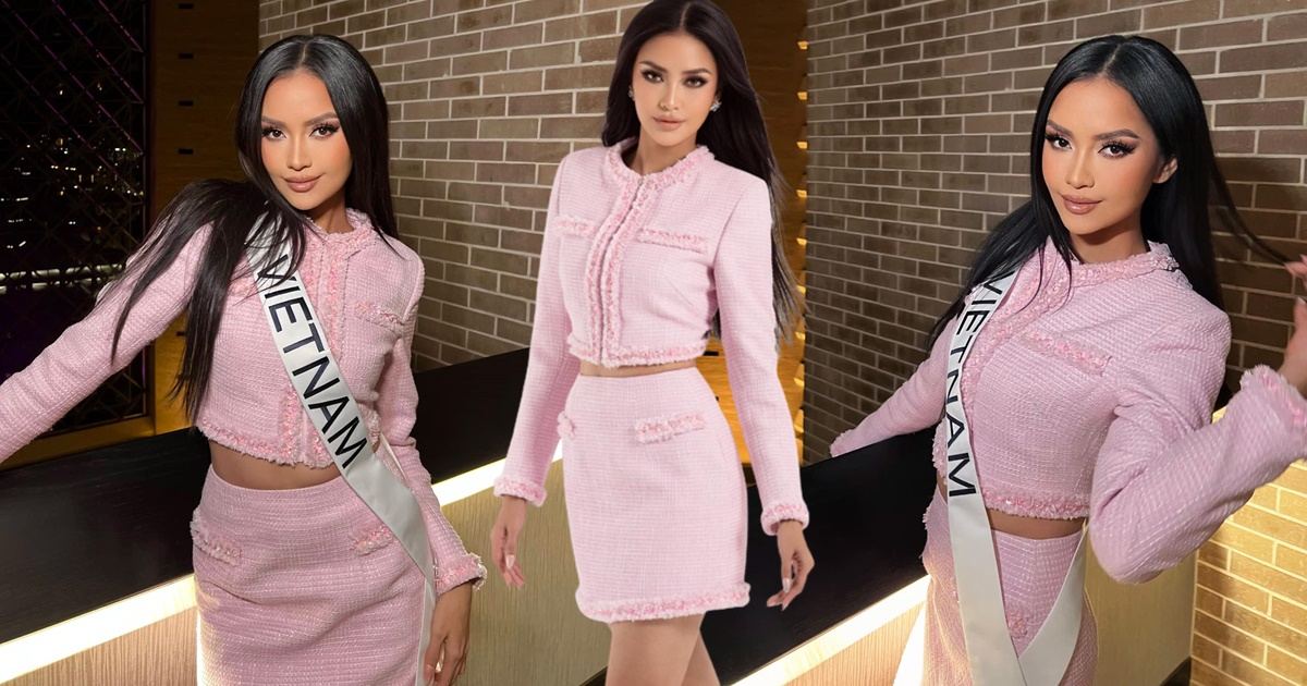 Ngọc Châu diện cả cây hồng phấn nhưng không hề "bánh bèo" ở Miss Universe 2022