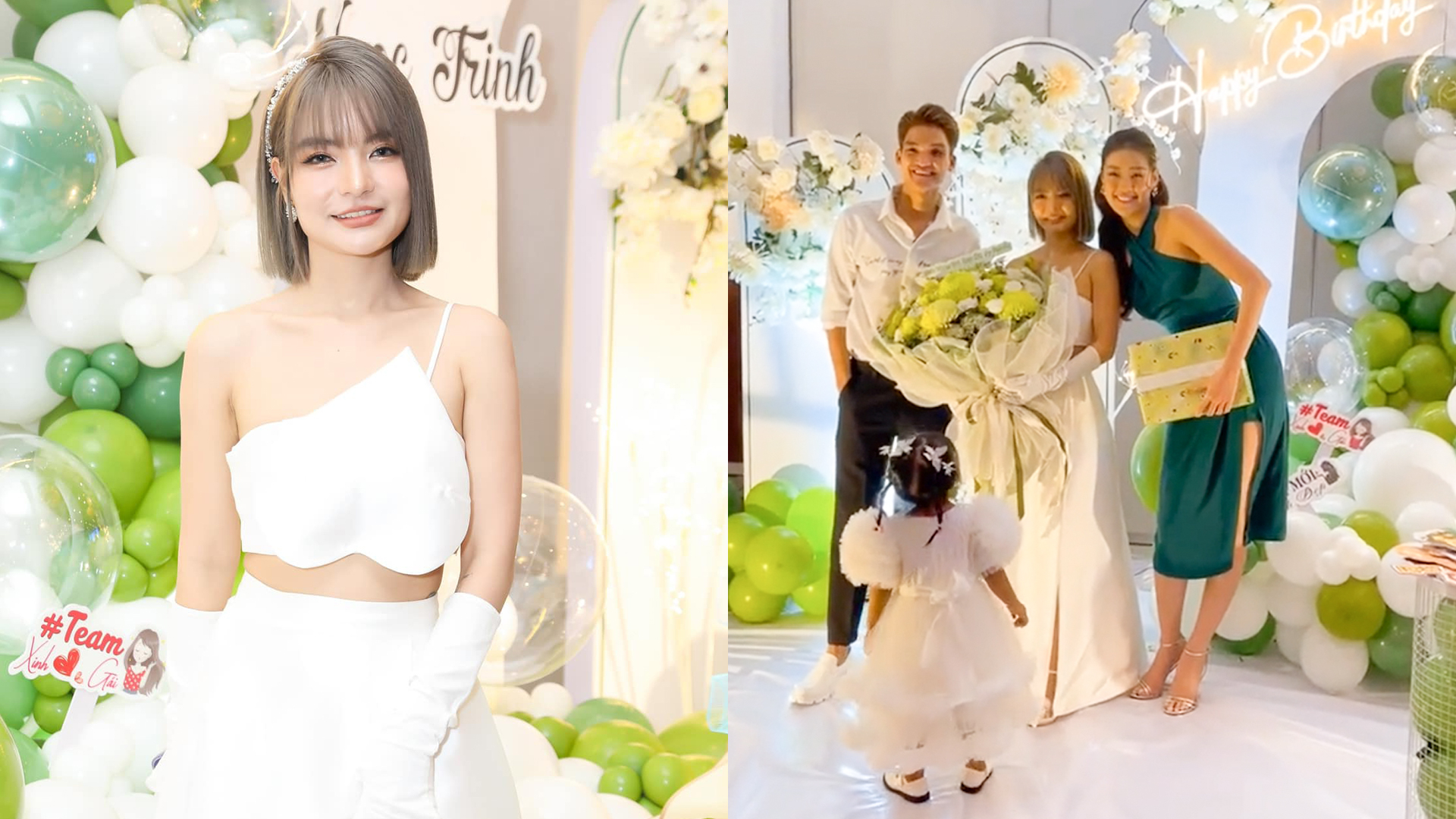 Vợ Mạc Văn Khoa diện đầm trắng tựa cô dâu trong tiệc sinh nhật, sẵn sàng "chặt chém" hoa hậu Khánh Vân