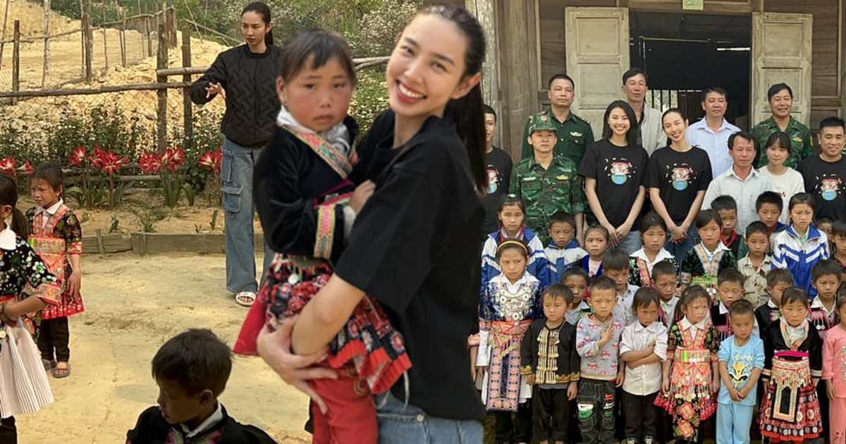 Thùy Tiên tái ngộ team Quang Linh xây trường học tại Nghệ An, netizen xuýt xoa: "Cô Tiên đời thường"