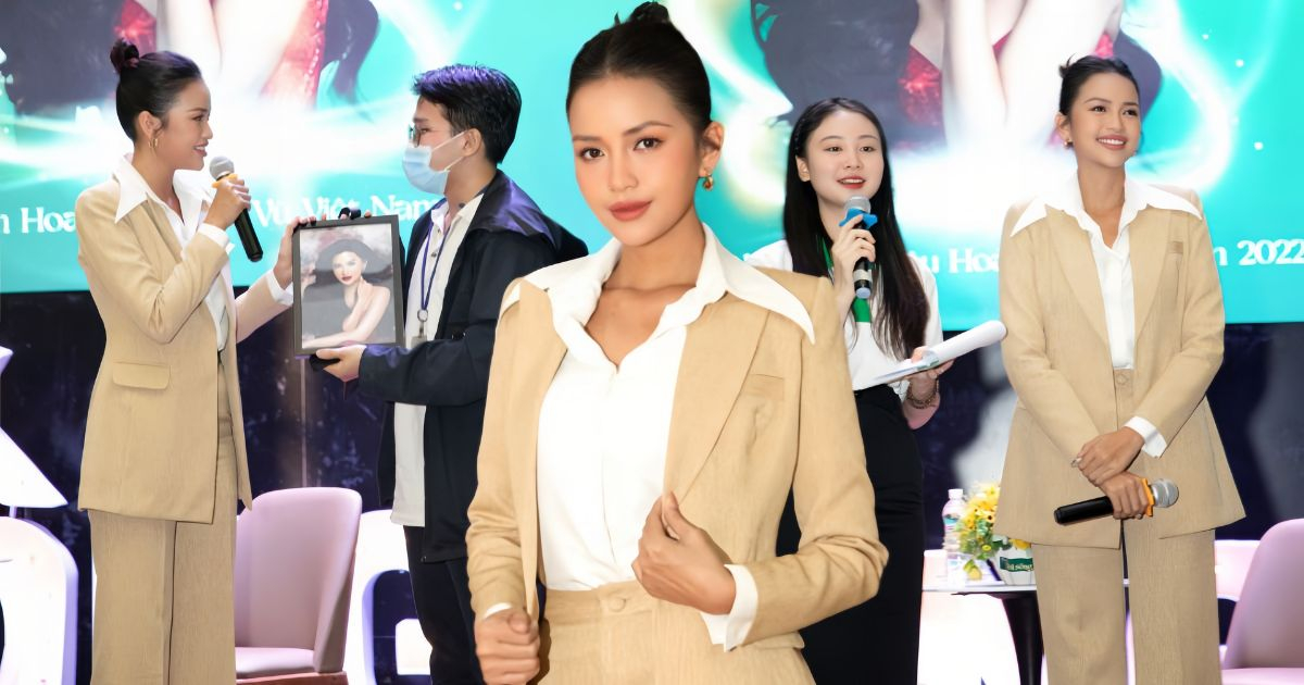 Hoa hậu Ngọc Châu làm diễn giả, hào hứng giải đáp những câu hỏi khó của sinh viên Huflit