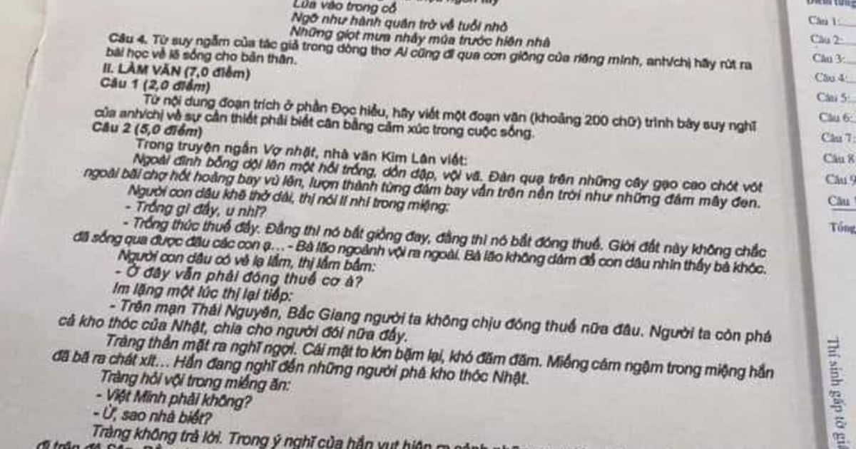 Nghi vấn lộ đề thi văn, Bộ Giáo dục và Đào tạo nói gì? Nghi vấn lộ đề thi văn, Bộ Giáo dục và Đào tạo nói gì?