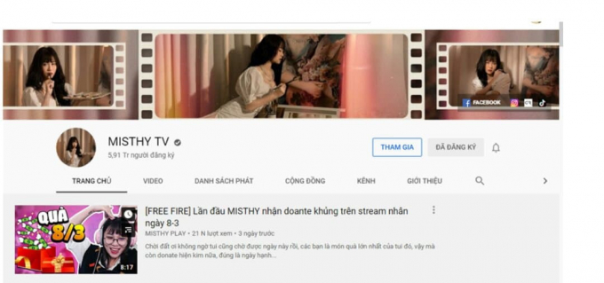 Kênh YouTube gần 6 triệu fans của Misthy có nguy cơ “bay màu” khiến CĐM xôn xao