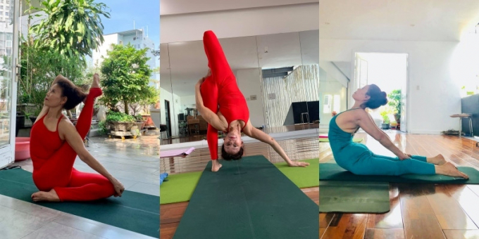 Đỉnh như mẹ của Hồ Ngọc Hà, U70 nhưng vẫn chăm 2 cháu, dáng tập yoga dẻo hơn cả con gái