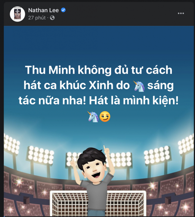 Nathan Lee bất ngờ tuyên bố kiện Thu Minh nếu tiếp tục hát ca khúc Xinh