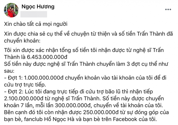 Hà Hồ từng lên tiếng về chuyện Trấn Thành gửi 6,4 tỷ cho mẹ thay vì Thủy Tiên: Làm từ thiện đâu dễ?