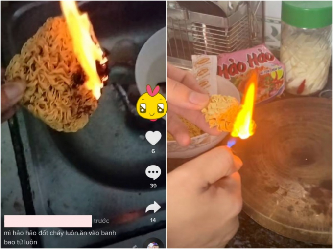 Sự thật loạt clip mì Hảo Hảo bị đốt dễ cháy vì... chứa chất gây ung thư