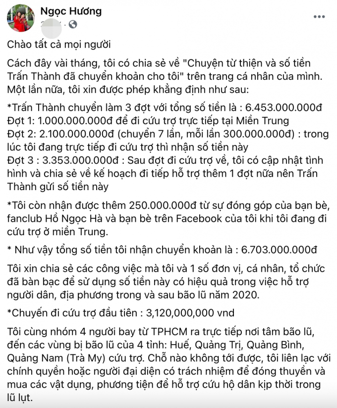 Mẹ Hồ Ngọc Hà kê khai rõ 6,7 tỷ: Không bao giờ ăn chặn, rút kinh nghiệm vì vẫn muốn làm từ thiện