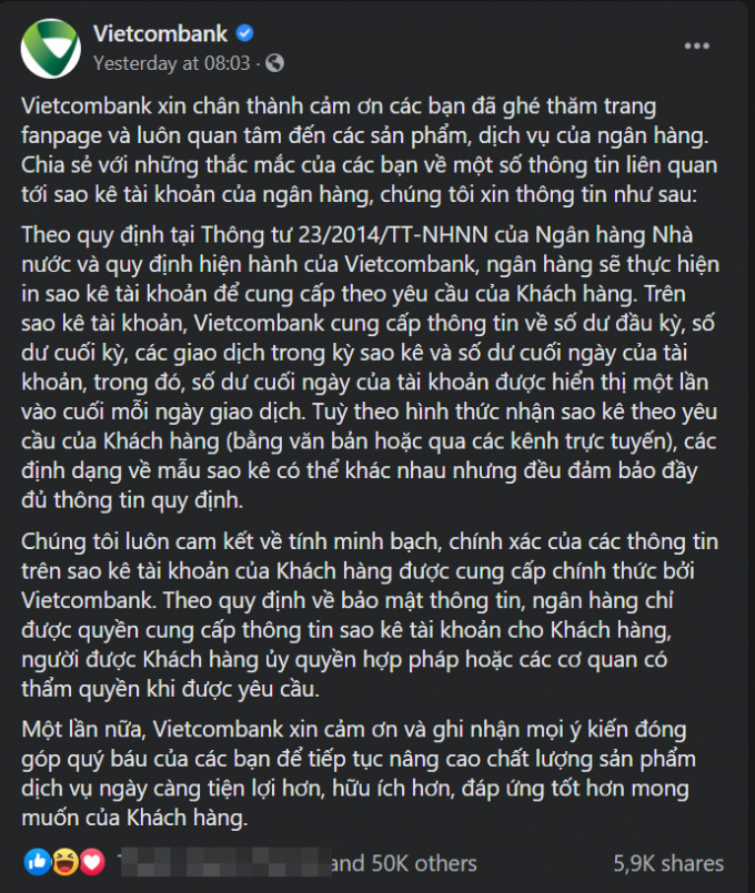 Vietcombank lại khóa bình luận, xóa bài dù mới mở được vài phút vì bị CĐM tấn công