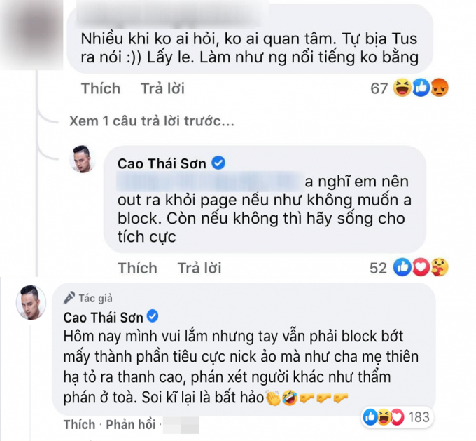 Cao Thái Sơn đáp trả khi bị hỏi giúp gì cho bà con khi về Việt Nam, thẳng tay chặn anti-fans cà khịa