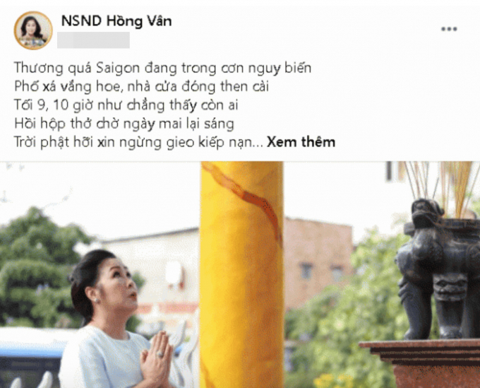NSND Hồng Vân phát ngôn gây chú ý về việc nhận tiền, đồ cứu trợ: Không biết mình thuộc diện nào