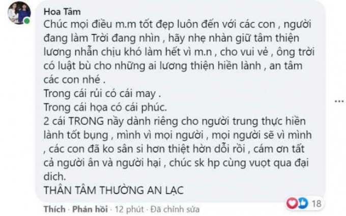 Mẹ Thủy Tiên nhắn nhủ một câu chí lý dưới livestream sao kê của con gái khiến fans tâm đắc