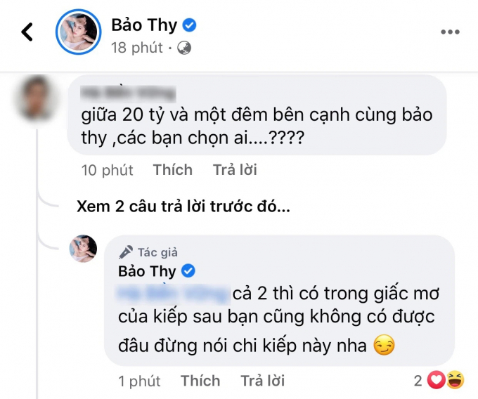 Bảo Thy nổi giận, đáp trả thẳng thừng khi bị dân mạng kém duyên so sánh giá trị một đêm với 20 tỷ