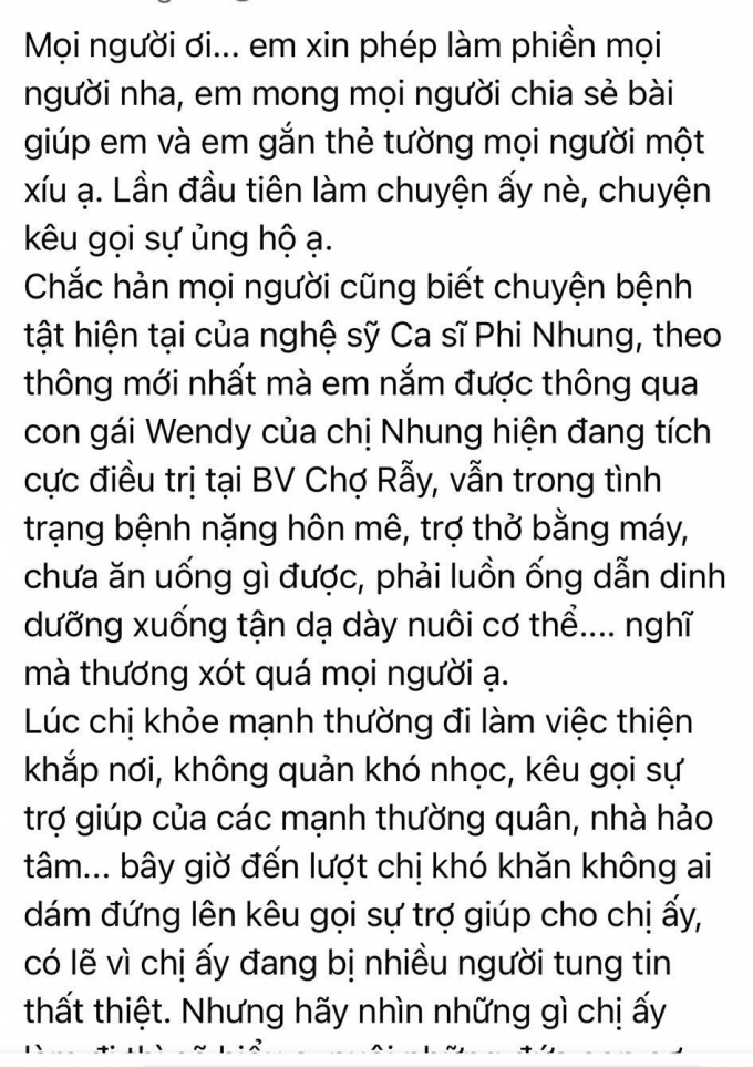 Phía Phi Nhung lên tiếng trước thông tin cô đã tỉnh táo, bật khóc khi nhắc đến con ruột và 23 con nuôi