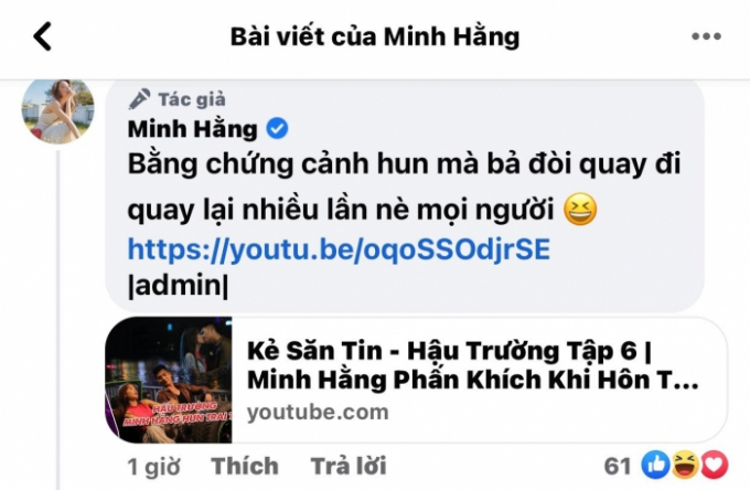 Minh Hằng khoe nụ hôn với tình trẻ của Lệ Quyên, fan cày ngay siêu phẩm Kẻ săn tin để xem chị đẹp